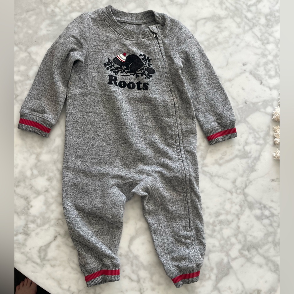 Roots Heather Gray Baby Onesie